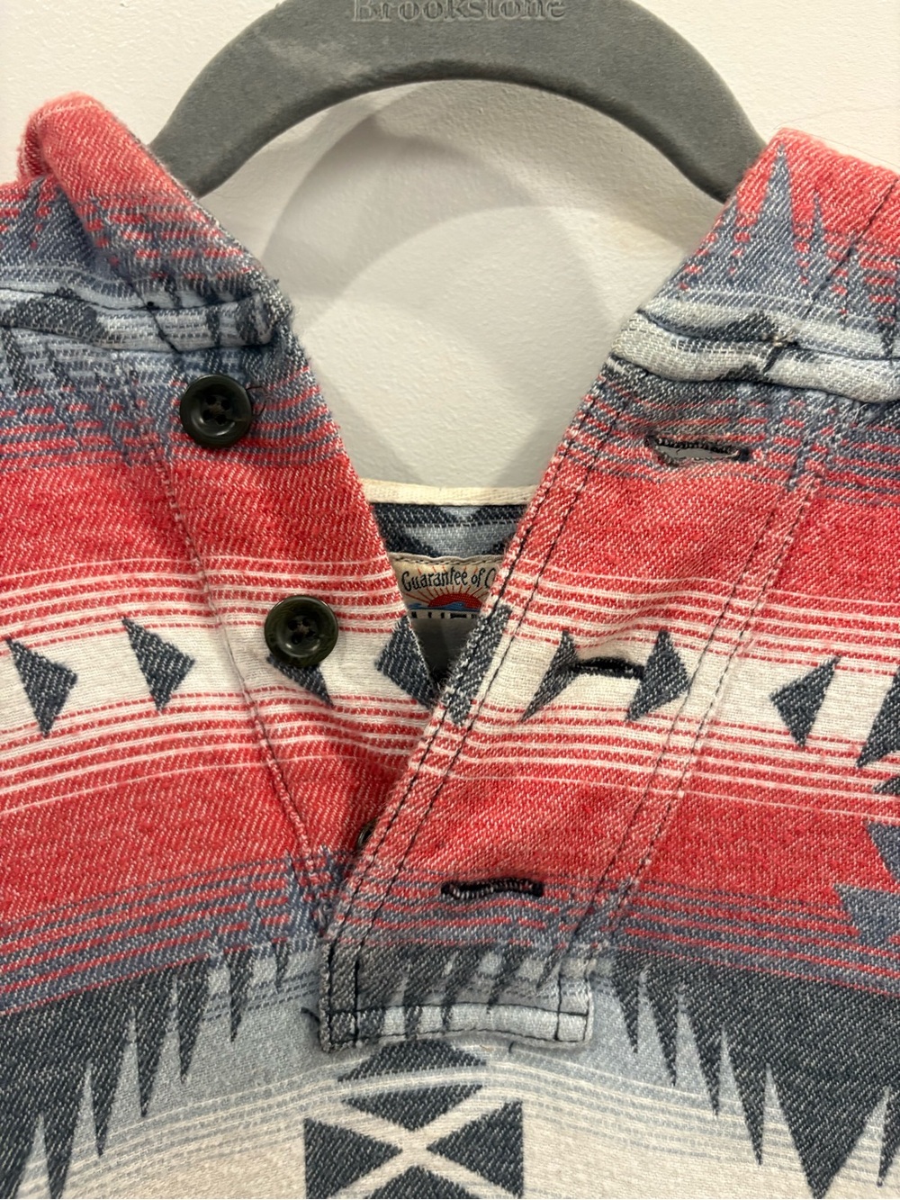 Faherty Red, Navy & Cream Southwestern Hoodie - Picture 4 of 6